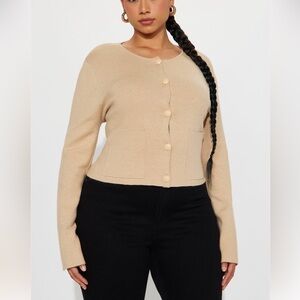 Women's Beige Cardigan Sweater